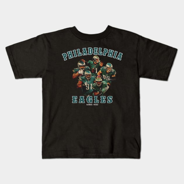 philadelphia eagles squad Kids T-Shirt by alexandraronee